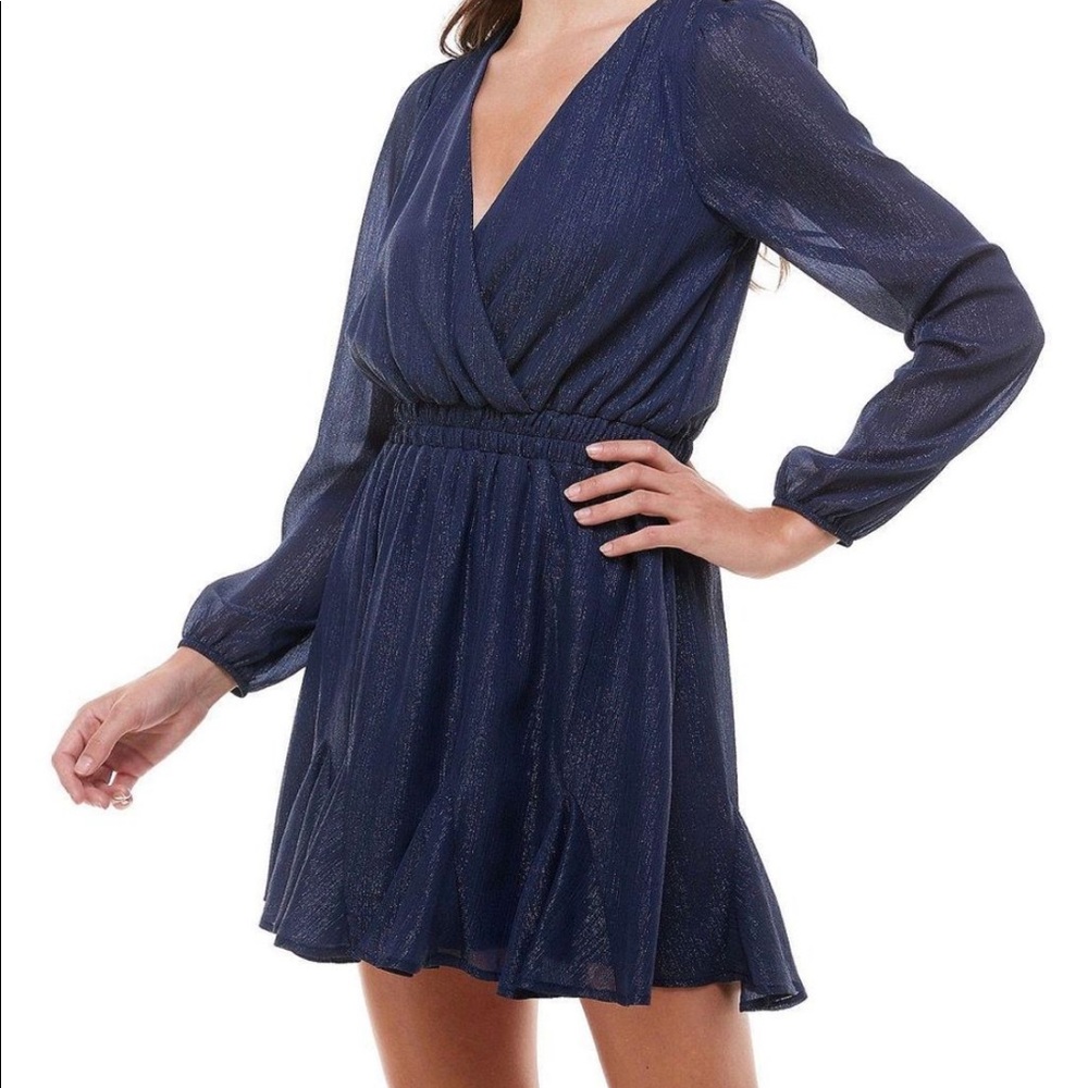 Graduation Metallic fit and flare dress